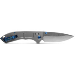 Benchmade 748 Narrows Satin M390 Drop Point Blade Titanium Handle Back Side Open