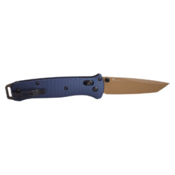 Benchmade Bailout CPM-M4 Tanto Blade Crater Blue Ano Aluminum Handles Back Side Open