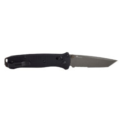 Benchmade Bailout Grey CPM-M4 Gray Cerakote Tanto Combo Blade Black Anodized Aluminum Handle Back Side Open
