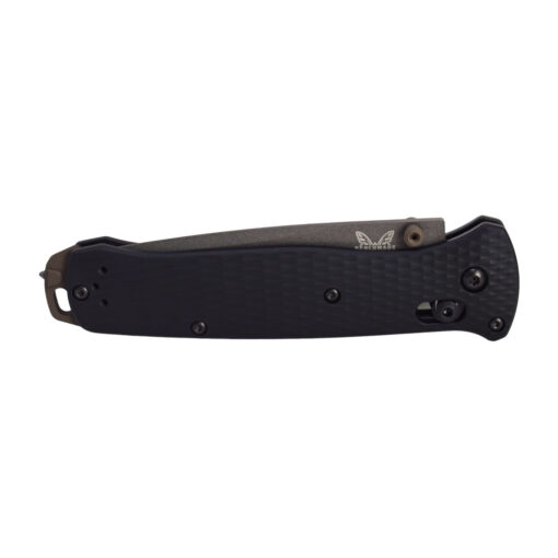 Benchmade Bailout Grey CPM-M4 Gray Cerakote Tanto Combo Blade Black Anodized Aluminum Handle Front Side Closed