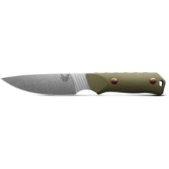 Benchmade 15600-01 Raghorn Satin CruWear Fixed Blade OD Green G10 Handle Front Side without Sheath
