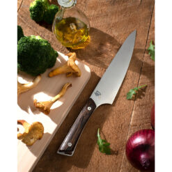 Shun Kanso 8 Inch Stonewashed Chef's Knife with Tagayasan Handle with Broccoli