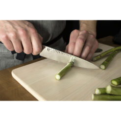 Shun Premier Utility 6.5 Inch Damascus VG-Max Blade with Walnut Pakkawood Handle Slicing Asparagus