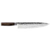 Shun Premier 10 Inch VG-Max Damascus Chef's Knife with Walnut Pakkawood Handle Front Logo Side