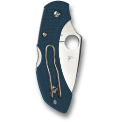 Spyderco Dragonfly 2 K390 Drop Point Blade with Dark Blue FRN Handle Back Side Closed